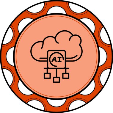 Bulut Yapay Zeka Hizmetleri Minimum Düz Kullanıcı Deneyimi Sembolü