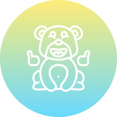 Sportif Ayı Zarif Minimum Dijital Grafik Sembolü