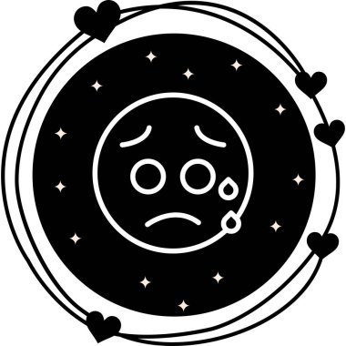 Çizgi film karalama simgesi web işareti, beyaz arkaplanda izole edilmiş emoji simgesi