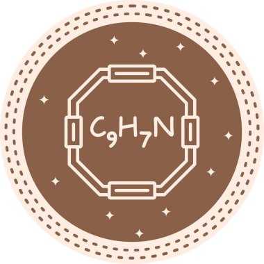 Chemical structure of Isoquinoline molecule, web simple icon