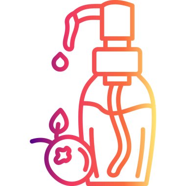 Kızılcık tohumu yağı şişesi ikonu. Nemlendirici kozmetik