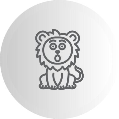 Şaşırmış Aslan Premium Çağdaş Düz Vektör Özelliği