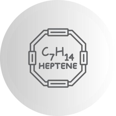 Heptene molekülünün kimyasal yapısı, basit web simgesi