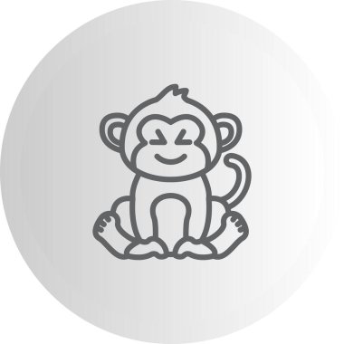 Şirin Maymun Yenilikçi Düz Ürün Tasarım Sembolü