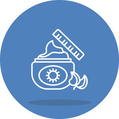 Doğrusal simge, açık gündüz kremi, cilt bakımı kavanozunu betimler.