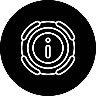 This icon, featuring concentric circles and a central  i  symbol within a circular frame on a neutral backdrop, is suitable for use on apps or web pages.