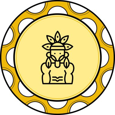 Native Tribal Man Distinct Clean Branding Graphic Shape