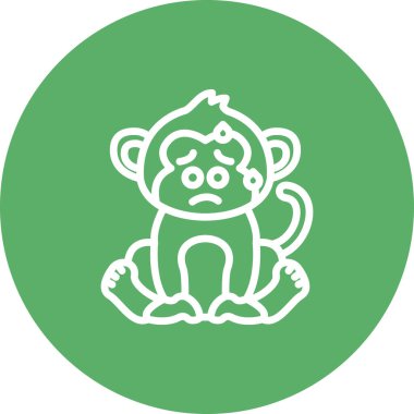 Terli Maymun Zarif Dengeli Düz Sanat Özelliği ile Endişeli