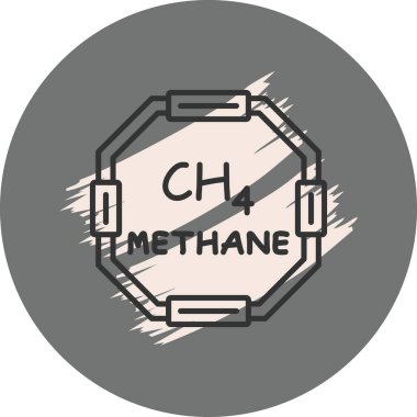 Metan molekülünün kimyasal yapısı, basit web simgesi