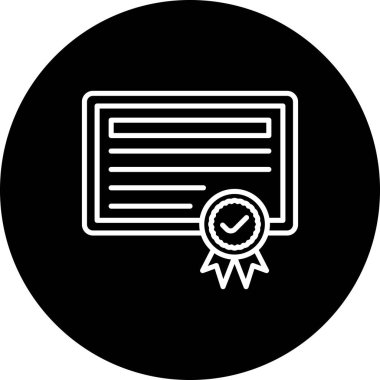 Diploma Çizgisi Simgesi, Beyaz Arkaplan Üzerine Basit Görüntü 