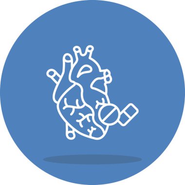 Kalp İlaç ikonu, vektör illüstrasyonu