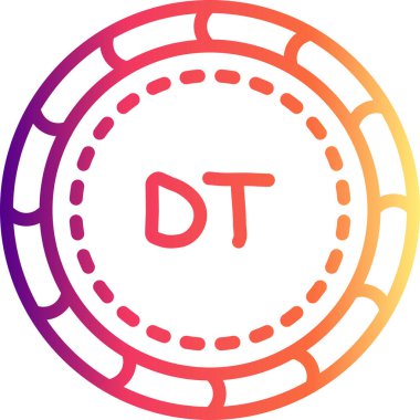 Tunus para birimi simgesi, basit düz resimleme