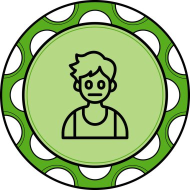 erkek avatar simgesi, vektör illüstrasyonu basit tasarım