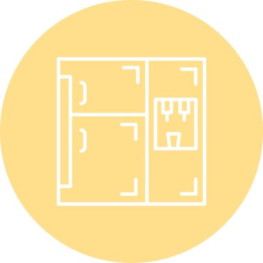 Modern buzdolabı simgesinin vektör çizimi