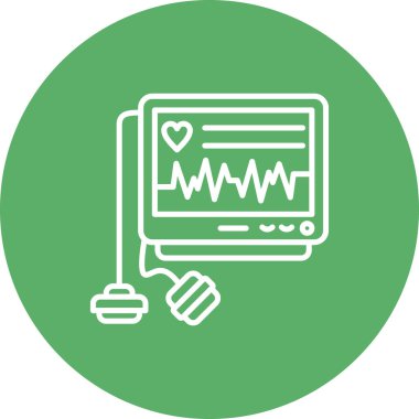 Defibrilatör simgesi basit düz illüstrasyon