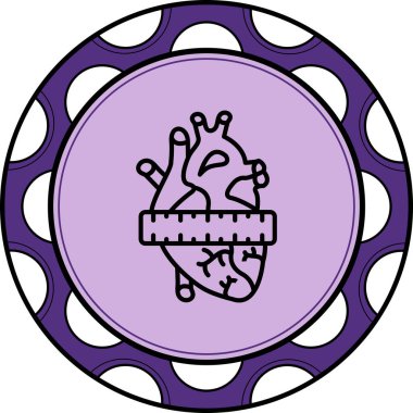 Kardiyoloji, kalp sağlığı ölçümü, diyet çizgisi simgesi