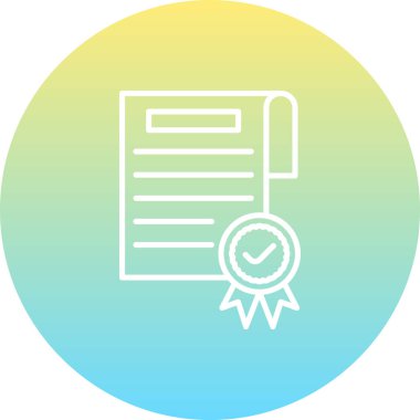 Sertifika Satırı Simgesi, Beyaz Arkaplanda Basit Resimler 