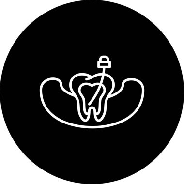 Diş pianlarını gösteren minimalist grafik simgesi, diş hekimliği uygulaması veya diş sağlığı kliniği web sayfaları için uygundur.