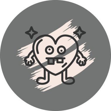 Çirkin Kalp Dengeli Düz Modern Tasarım Elementi