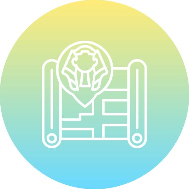 Firavun Satır Simgesi, Beyaz Arkaplanda Basit Görüntü 