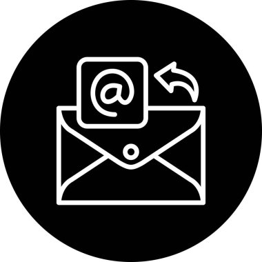 E- posta satırı simgesi, beyaz arkaplan üzerine basit illüstrasyon