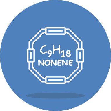 Nonene molekülünün kimyasal yapısı, basit web simgesi