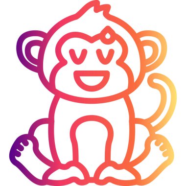 Monkey Relieved Modern Balanced Branding Vector Symbol