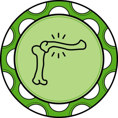 Etki çizgileri olan insan omuz kemik yapısına sahip uygulama simgesi