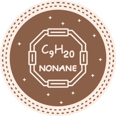 Nonane molekülünün kimyasal yapısı, basit web simgesi