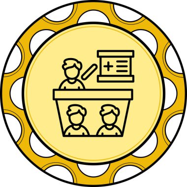 Tıbbi Konferans Hattı Düz Simgesi