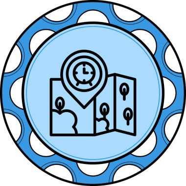 Konum Saati Premium Çağdaş Düz Vektör Özelliği