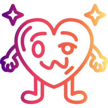 Sarhoş Kalp Zarif Çağdaş Dijital Grafik Özelliği