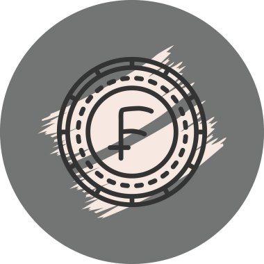 Fransa Madeni Para Yüksek Çözünürlük Minimum Vektör Tasarımı