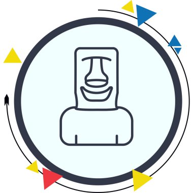 Moai Satır Simgesi Basit Görüntü Beyaz Arkaplanda İzole Edildi