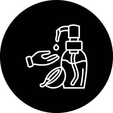 Hindistan cevizi yağı şişesi ikonu. Nemlendirici cilt kozmetiği