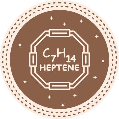 Heptene molekülünün kimyasal yapısı, basit web simgesi