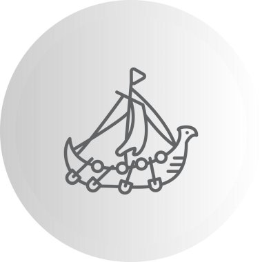 Viking gemisi basit düz resimleme