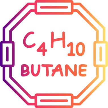 Butane molekülünün kimyasal yapısı, basit ağ simgesi