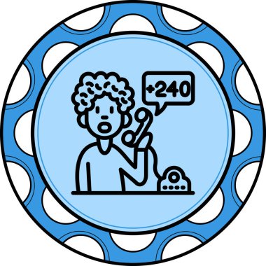 Equatorial Guinea country phone code with boy calling icon