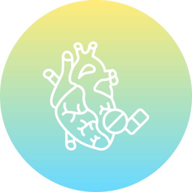 Kalp İlaç ikonu, vektör illüstrasyonu