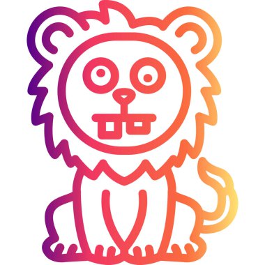 Çirkin Aslan Minimum Düz Kullanıcı Deneyimi Sembolü