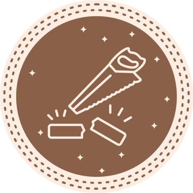 El Testere Sofistike Özel Vektör Sanat Nesnesi