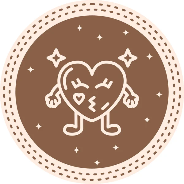 Kalp Öpücüğü Çağdaş Düz Vektör Özelliği