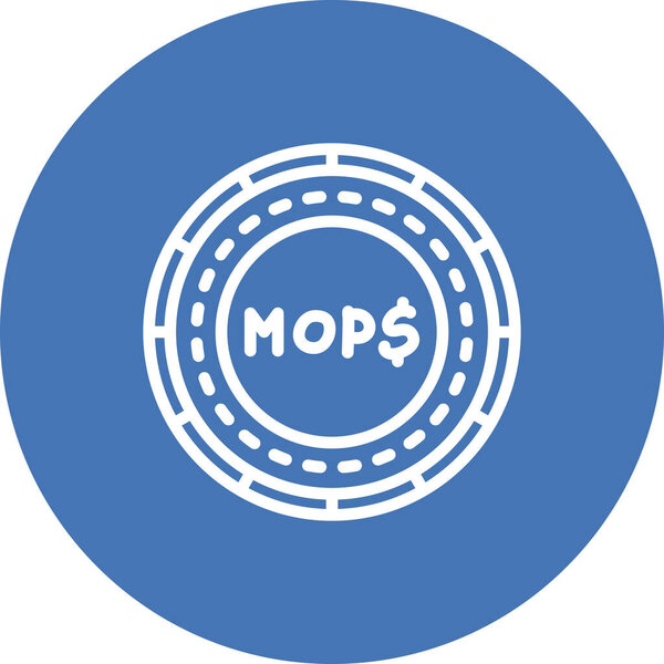 Macau Coin Balanced Flat Modern Design Element