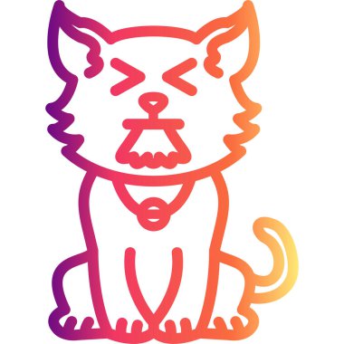 Kusan Kedi Dengeli Düz Modern Tasarım Elementi