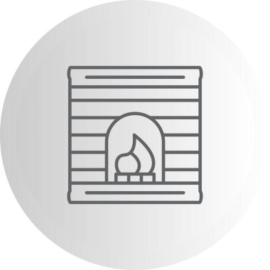 Şömine Ağı simgesi, vektör basit illüstrasyon