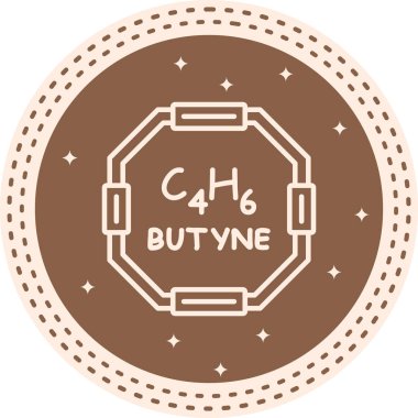 Butyne molekülünün kimyasal yapısı, basit web simgesi