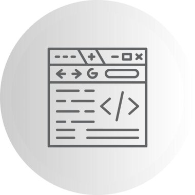 Web Sitesi Satır Simgesi, Basit Görüntü Beyaz Arkaplanda İzole Edildi