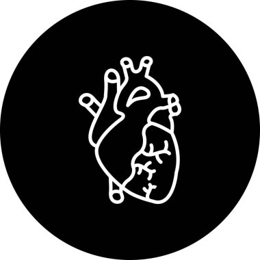 Sağ Ventrikül Zarif Minimum Dijital Grafik Sembolü