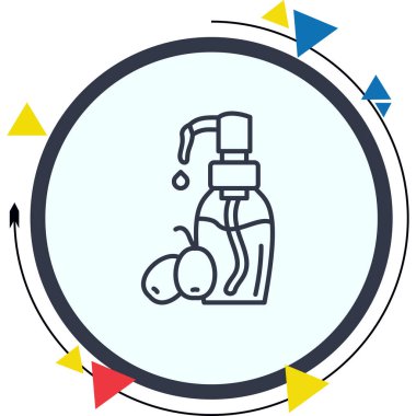 Deniz dikenli yağ şişesi ikonu. Nemlendirici kozmetik